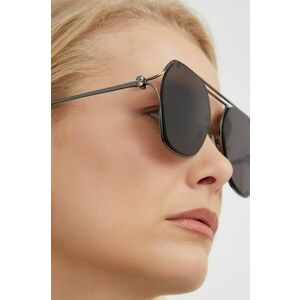 Slnečné okuliare Alexander McQueen dámske, šedá farba vyobraziť