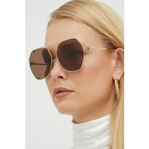 Slnečné okuliare Alexander McQueen dámske, zlatá farba vyobraziť