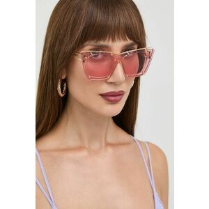 Slnečné okuliare Alexander McQueen dámske, ružová farba vyobraziť