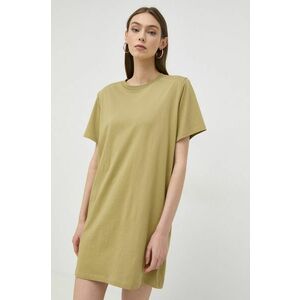 Bavlnené šaty Notes du Nord zelená farba, mini, rovný strih vyobraziť