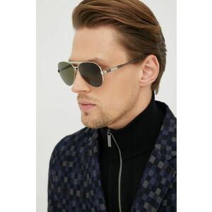 Slnečné okuliare Gucci pánske, strieborná farba vyobraziť
