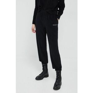 Tepláky Calvin Klein Jeans dámske, čierna farba, jednofarebné vyobraziť