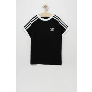 Detské bavlnené tričko adidas Originals čierna farba, s nášivkou vyobraziť