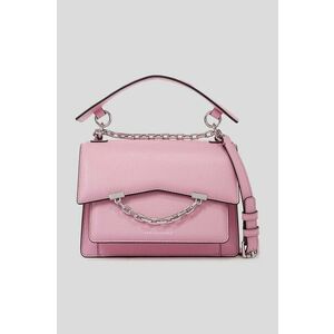 Kožená kabelka Karl Lagerfeld ružová farba vyobraziť