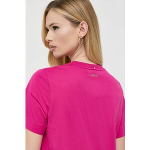 Bavlnené tričko BOSS ružová farba vyobraziť