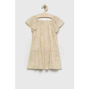 Dievčenské bavlnené šaty GAP béžová farba, mini, áčkový strih vyobraziť