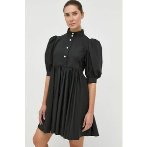 Bavlnené šaty Custommade čierna farba, mini, áčkový strih vyobraziť