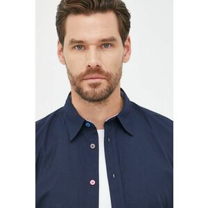 Bavlnená košeľa PS Paul Smith pánska, tmavomodrá farba, slim, s klasickým golierom vyobraziť