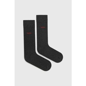 Ponožky HUGO (2-pak) pánske, šedá farba vyobraziť
