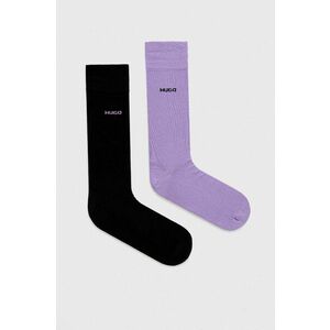 Ponožky HUGO pánske, fialová farba vyobraziť