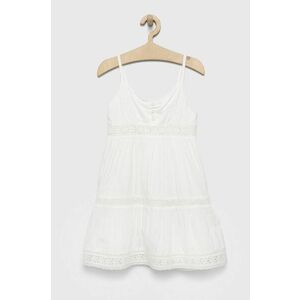Dievčenské šaty GAP biela farba, mini, áčkový strih vyobraziť