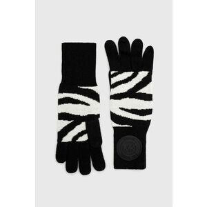 Rukavice s prímesou vlny MICHAEL Michael Kors dámske, čierna farba vyobraziť