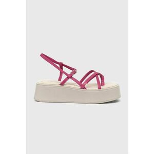 Kožené sandále Vagabond Shoemakers Courtney dámske, ružová farba, na platforme vyobraziť