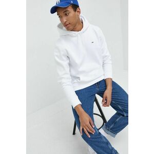 Mikina Tommy Jeans pánska, biela farba, jednofarebná vyobraziť