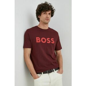 Bavlnené tričko BOSS Boss Casual ružová farba, s potlačou vyobraziť
