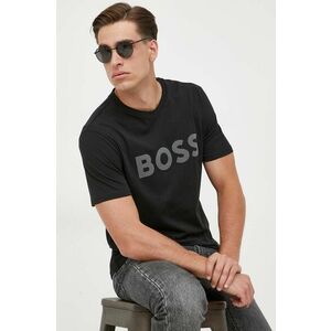 Bavlnené tričko BOSS BOSS CASUAL čierna farba, s potlačou vyobraziť