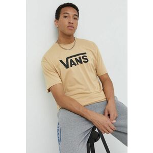 Bavlnené tričko Vans béžová farba, s potlačou vyobraziť