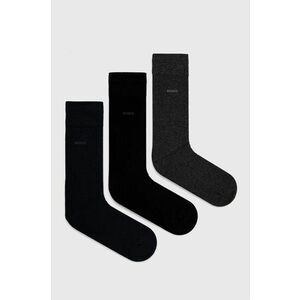 Ponožky BOSS (3-pak) pánske, čierna farba vyobraziť