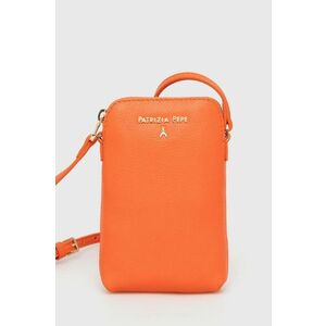 Kožená taška Patrizia Pepe oranžová farba vyobraziť