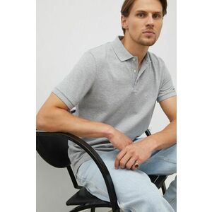 Bavlnené polo tričko Marc O'Polo šedá farba, jednofarebné vyobraziť