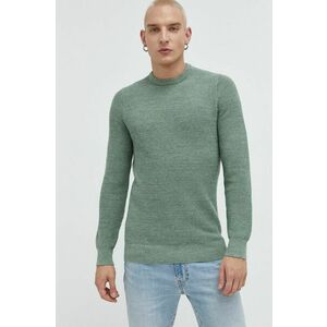 Bavlnený sveter Superdry pánsky, zelená farba, vyobraziť