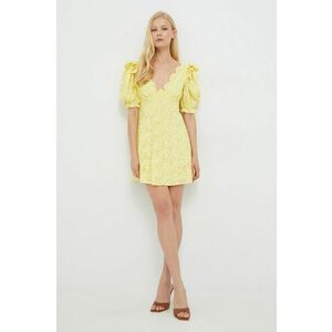 Šaty For Love & Lemons žltá farba, mini, priliehavá vyobraziť