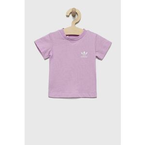 Detské bavlnené tričko adidas Originals fialová farba, vyobraziť