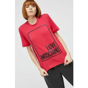 Bavlnené tričko Love Moschino červená farba vyobraziť