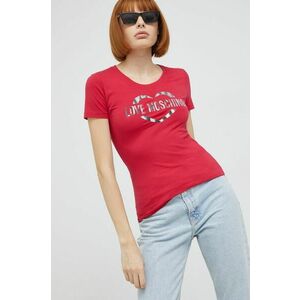 Tričko Love Moschino dámsky, červená farba vyobraziť