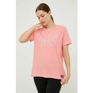 Bavlnené tričko Dkny ružová farba, vyobraziť
