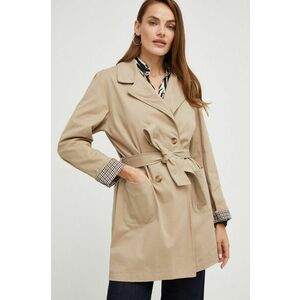 Kabát Answear Lab dámsky, hnedá farba, prechodný, dvojradový vyobraziť