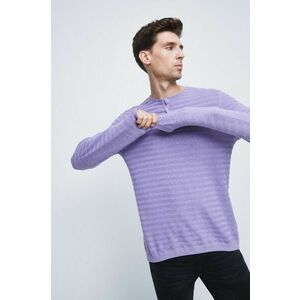 Bavlnený sveter Medicine pánsky, fialová farba, tenký, vyobraziť