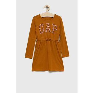 Dievčenské bavlnené šaty GAP oranžová farba, mini, áčkový strih vyobraziť