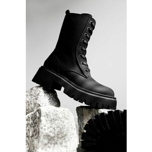 Členkové topánky Medicine čierna farba, na platforme, vyobraziť