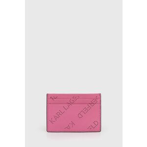 Puzdro na karty Karl Lagerfeld dámsky, ružová farba vyobraziť