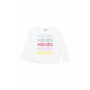 Detská bavlnená košeľa s dlhým rukávom Kenzo Kids biela farba, vyobraziť