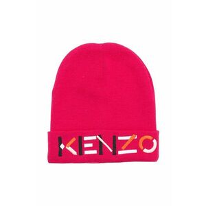 Detská čiapka Kenzo Kids ružová farba biela, vyobraziť