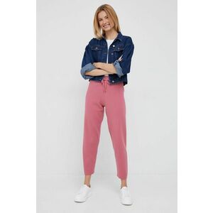 Nohavice Tommy Hilfiger dámske, ružová farba, jednofarebné vyobraziť