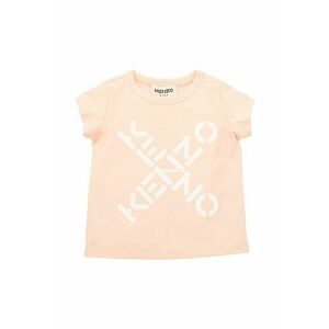 Detské bavlnené tričko Kenzo Kids ružová farba, vyobraziť