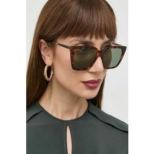 Slnečné okuliare Saint Laurent dámske, hnedá farba vyobraziť