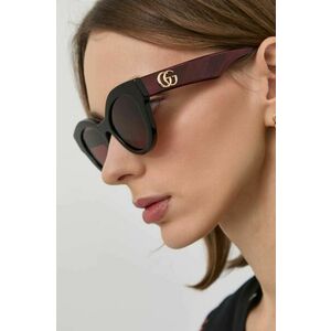 Slnečné okuliare Gucci dámske, bordová farba vyobraziť