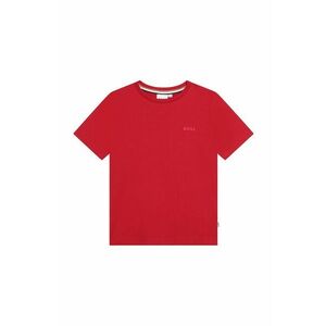 Detské bavlnené tričko BOSS červená farba, jednofarebný vyobraziť