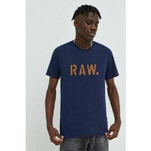 Bavlnené tričko G-Star Raw zelená farba, s potlačou vyobraziť