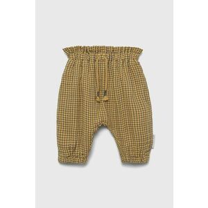 Detské bavlnené nohavice United Colors of Benetton žltá farba, vzorované vyobraziť