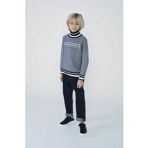 Detský bavlnený sveter Karl Lagerfeld čierna farba vyobraziť