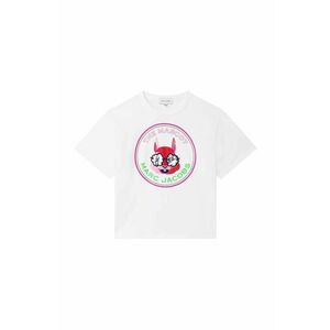 Detské bavlnené tričko Marc Jacobs biela farba, vyobraziť