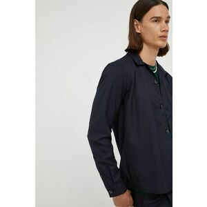 Košeľa Bruuns Bazaar pánska, tmavomodrá farba, regular, s klasickým golierom vyobraziť