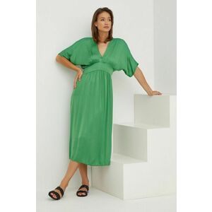 Šaty Answear Lab zelená farba, maxi, áčkový strih vyobraziť