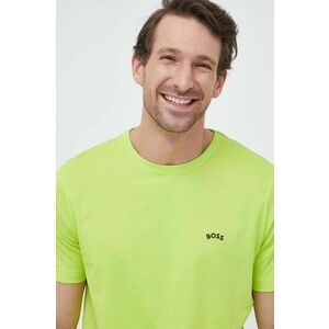 Bavlnené tričko BOSS BOSS ATHLEISURE zelená farba, jednofarebné vyobraziť