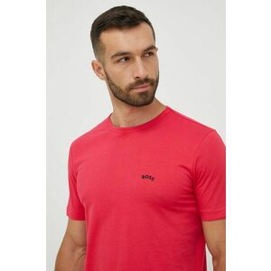 Bavlnené tričko BOSS BOSS ATHLEISURE ružová farba, jednofarebné vyobraziť